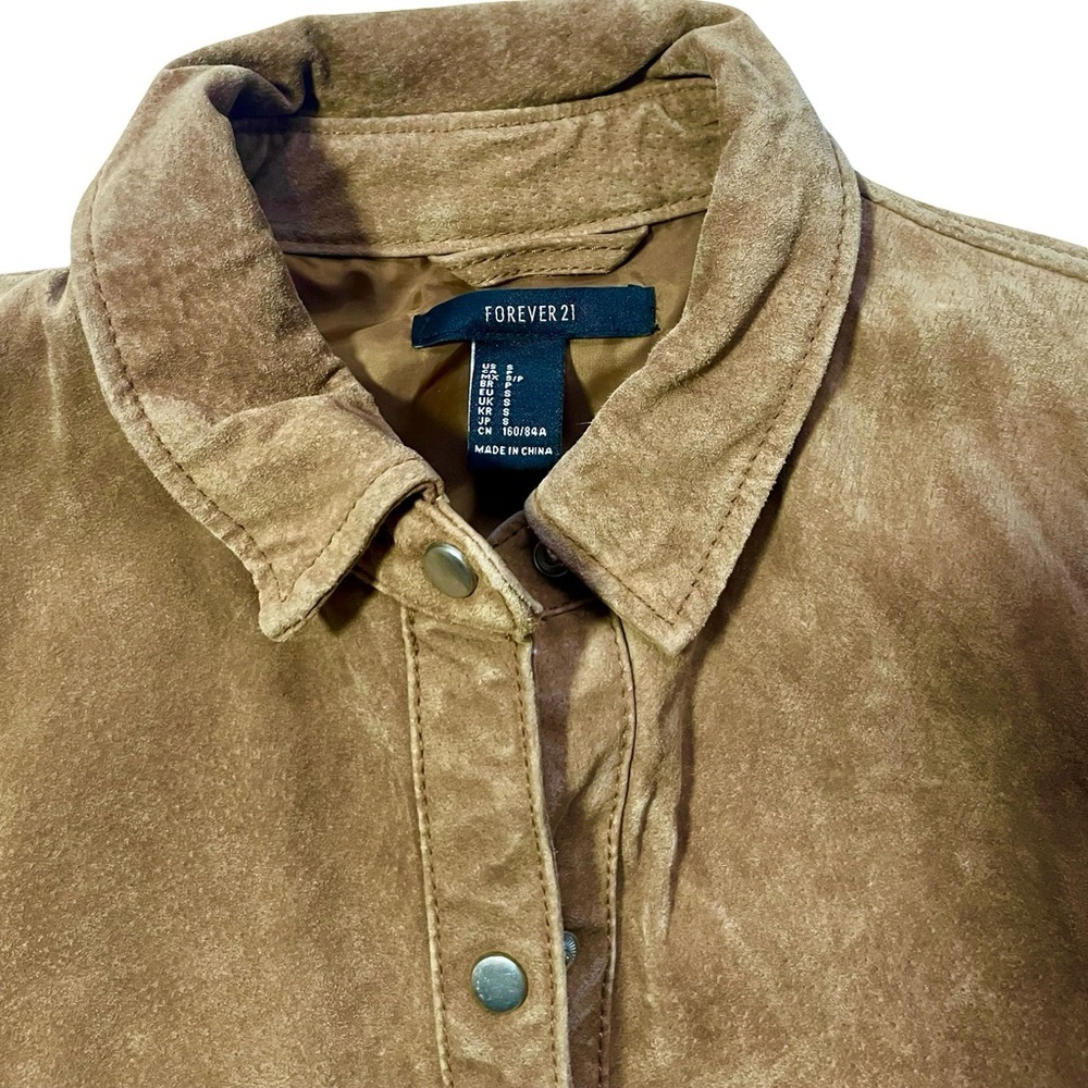 Forever 21 Tan Pigskin Leather Snap Button Jacket - Picture 3 of 5